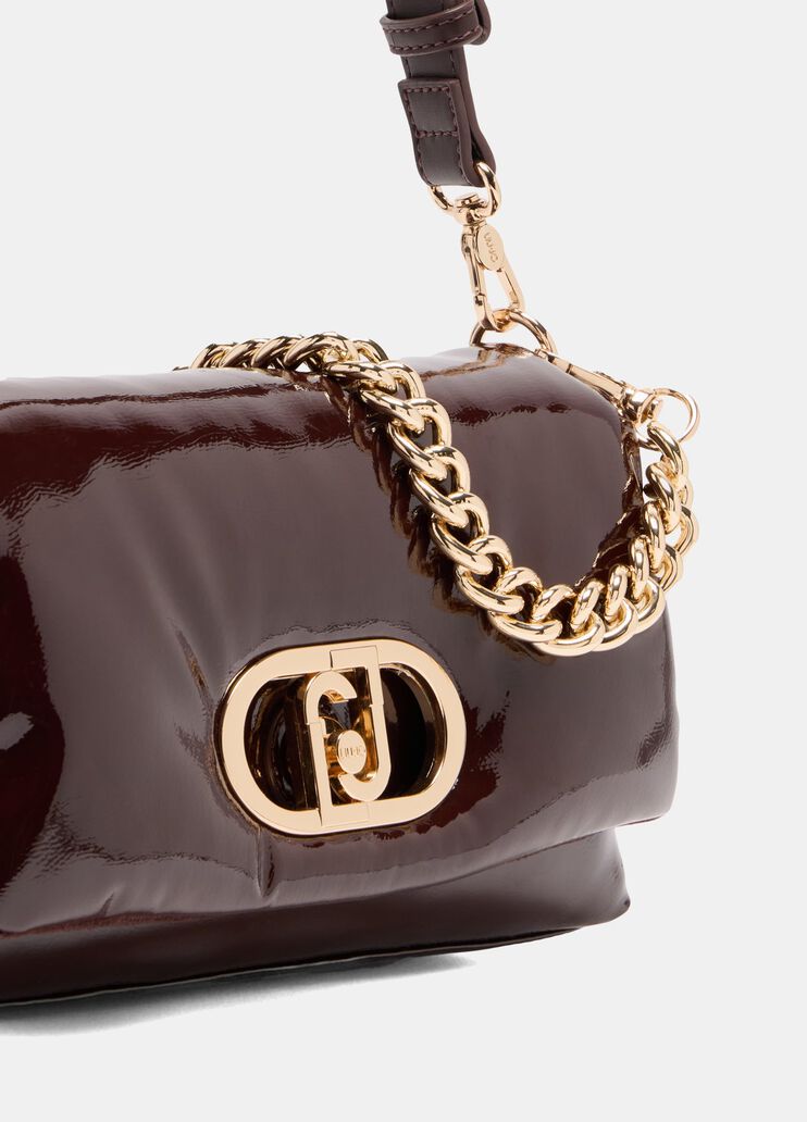 Medium glossy LaPuffy bag dark brown Liu Jo - large image number 5