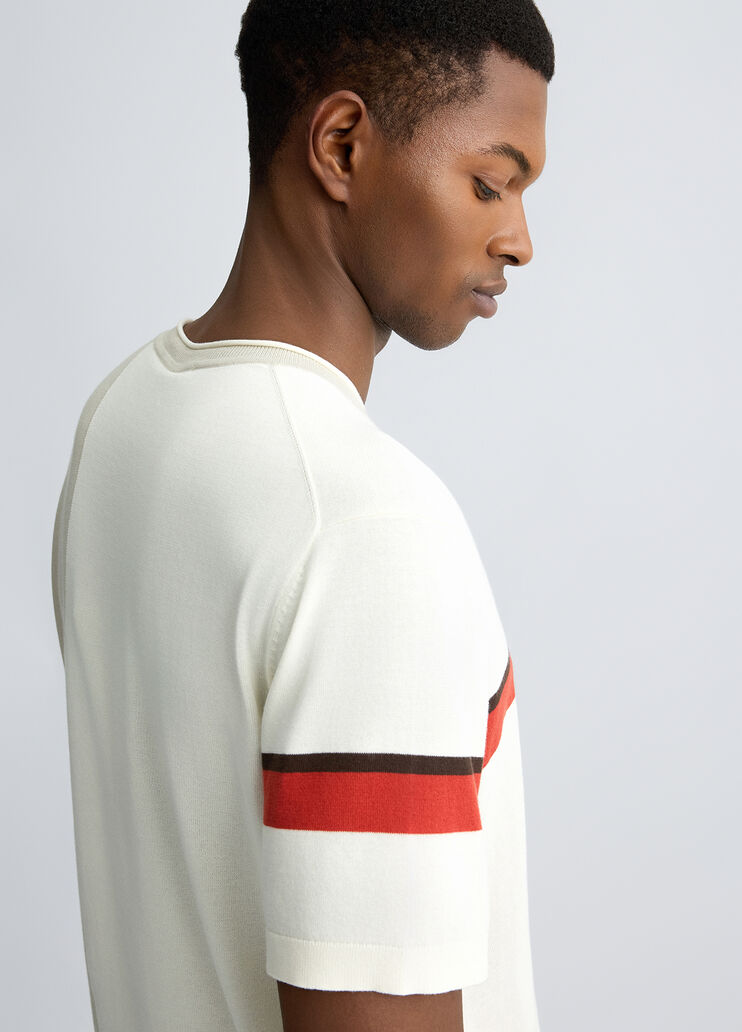 Grey knit T-shirt white/grey Liu Jo - medium Grey knit T-shirt white/grey Liu Jo - medium