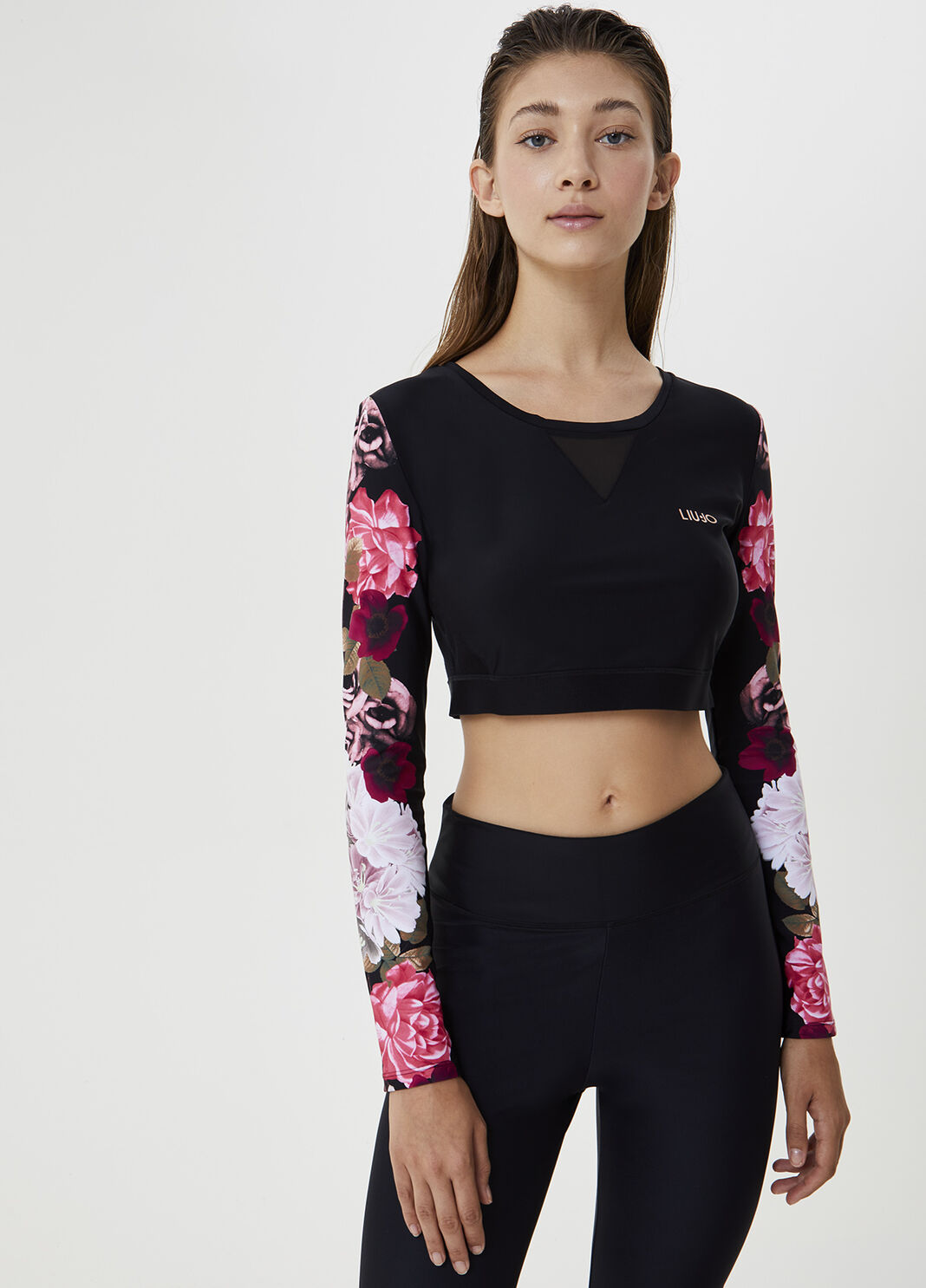 Укороченный топ с принтом Чёрный Liu Jo - large image number 0