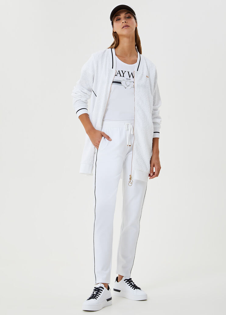 Long sweatshirt with appliqués White Liu Jo - large image number 3