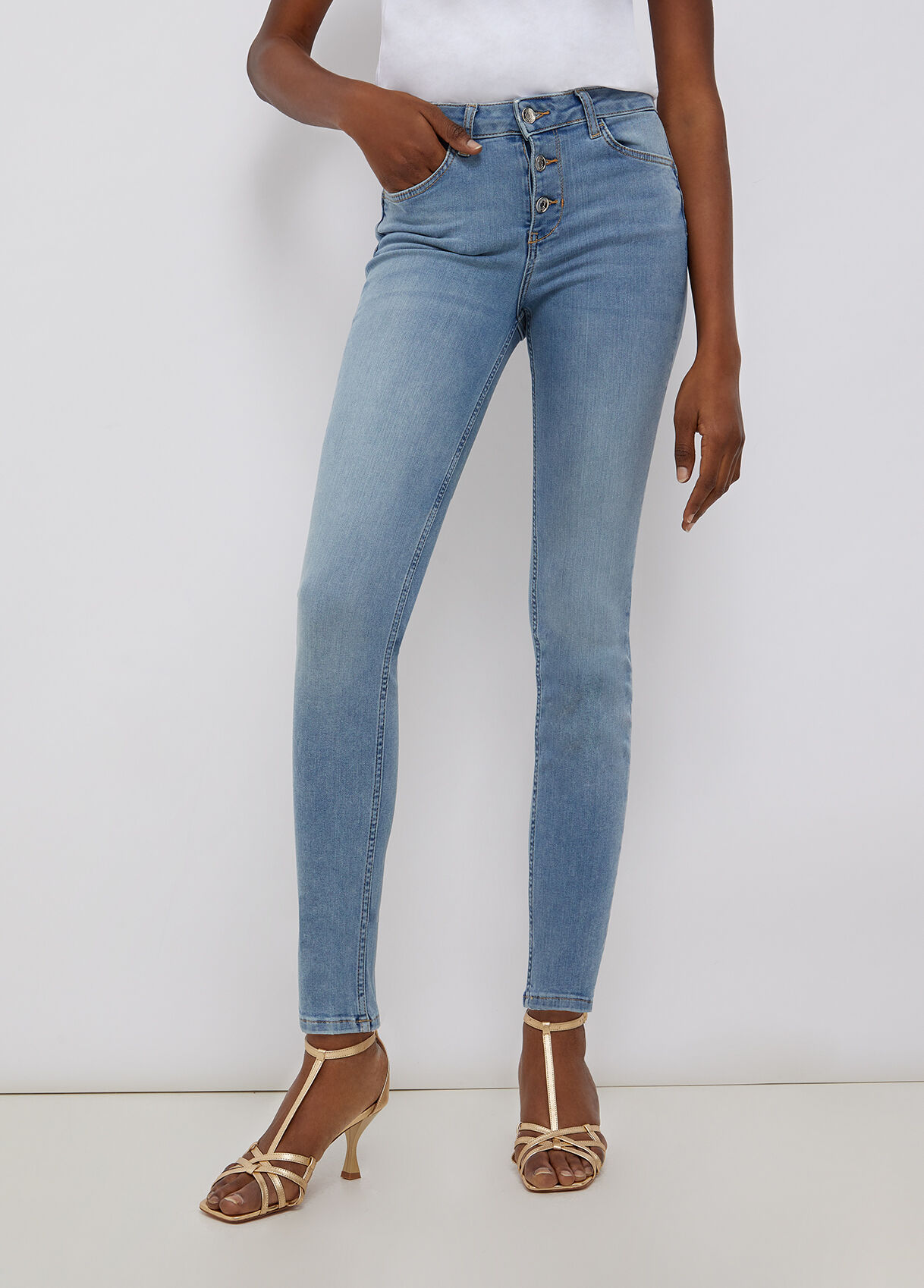 High-rise skinny jeans