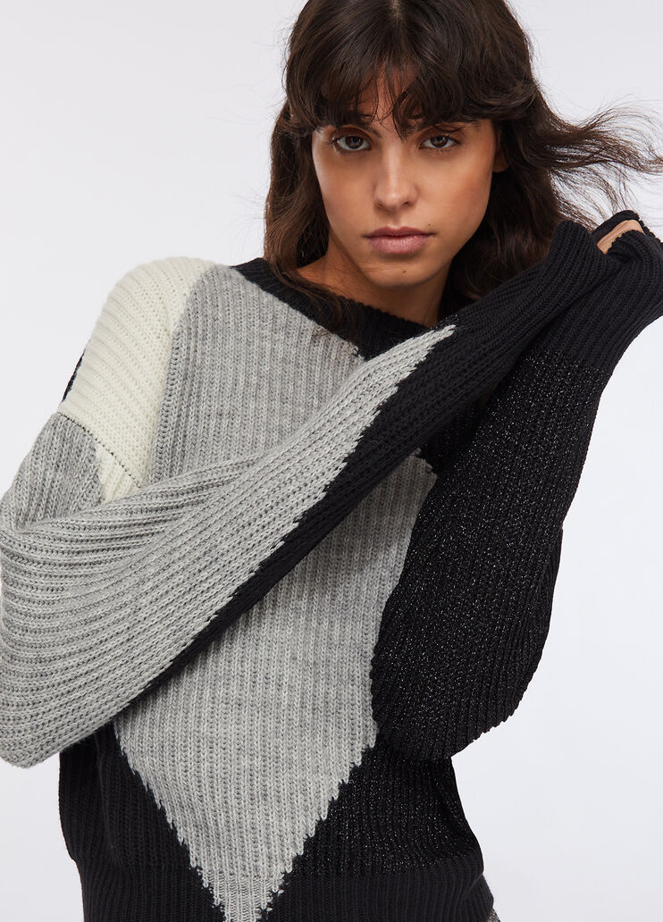 Wollpullover mit Intarsien Schwarz Liu Jo - medium