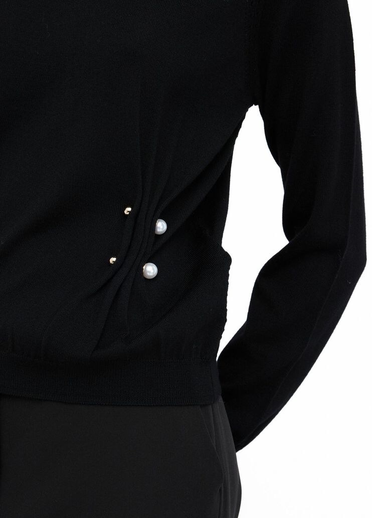 Wool sweater with beads black Liu Jo - large image number 4 Wool sweater with beads black Liu Jo - large image number 4