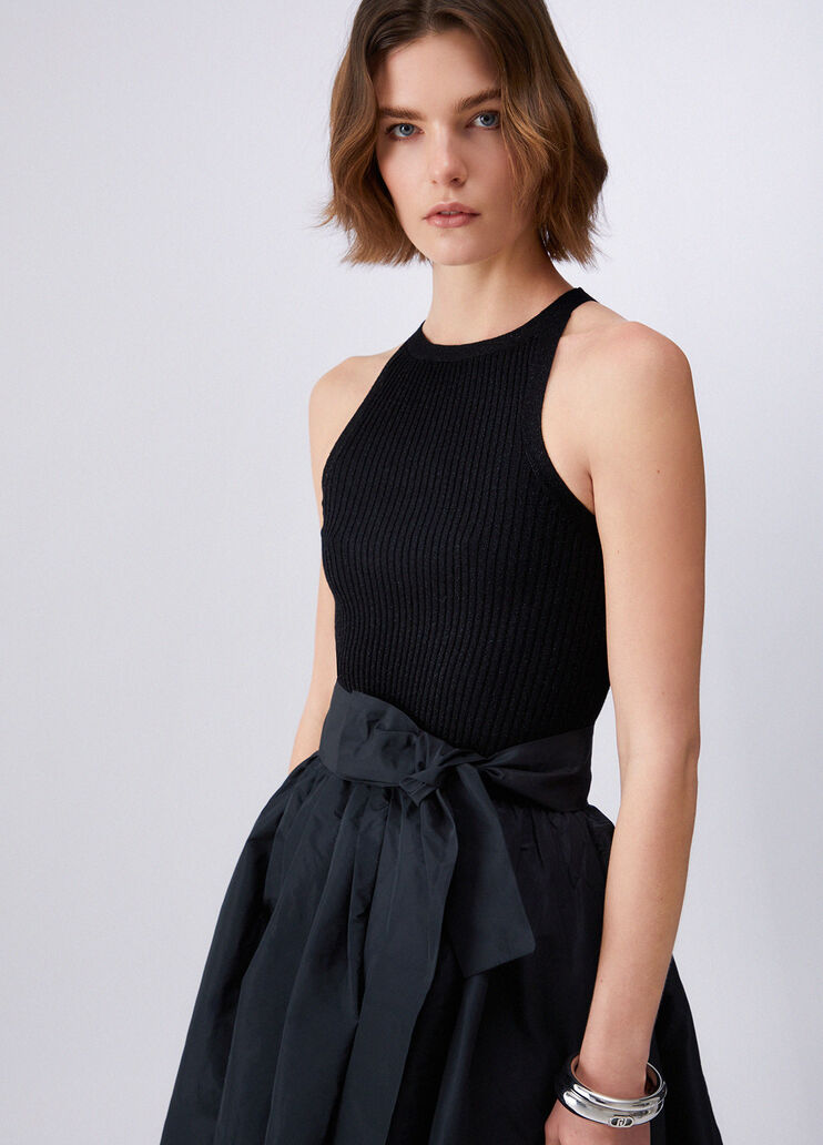 Langes Taftkleid schwarz Liu Jo - large image number 4