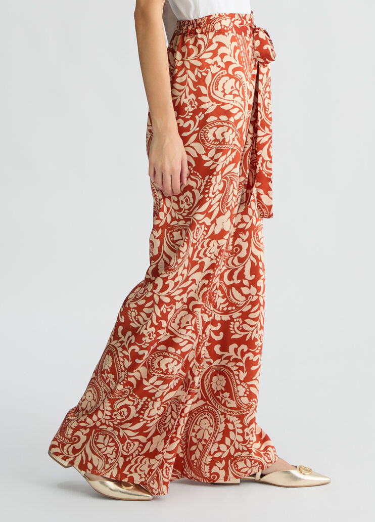 Printed twill trousers terracotta Liu Jo - large image number 3 Printed twill trousers terracotta Liu Jo - large image number 3