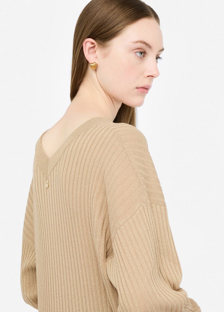 V-neck jumper gold Liu Jo - large image number 4 V-neck jumper gold Liu Jo - large image number 4