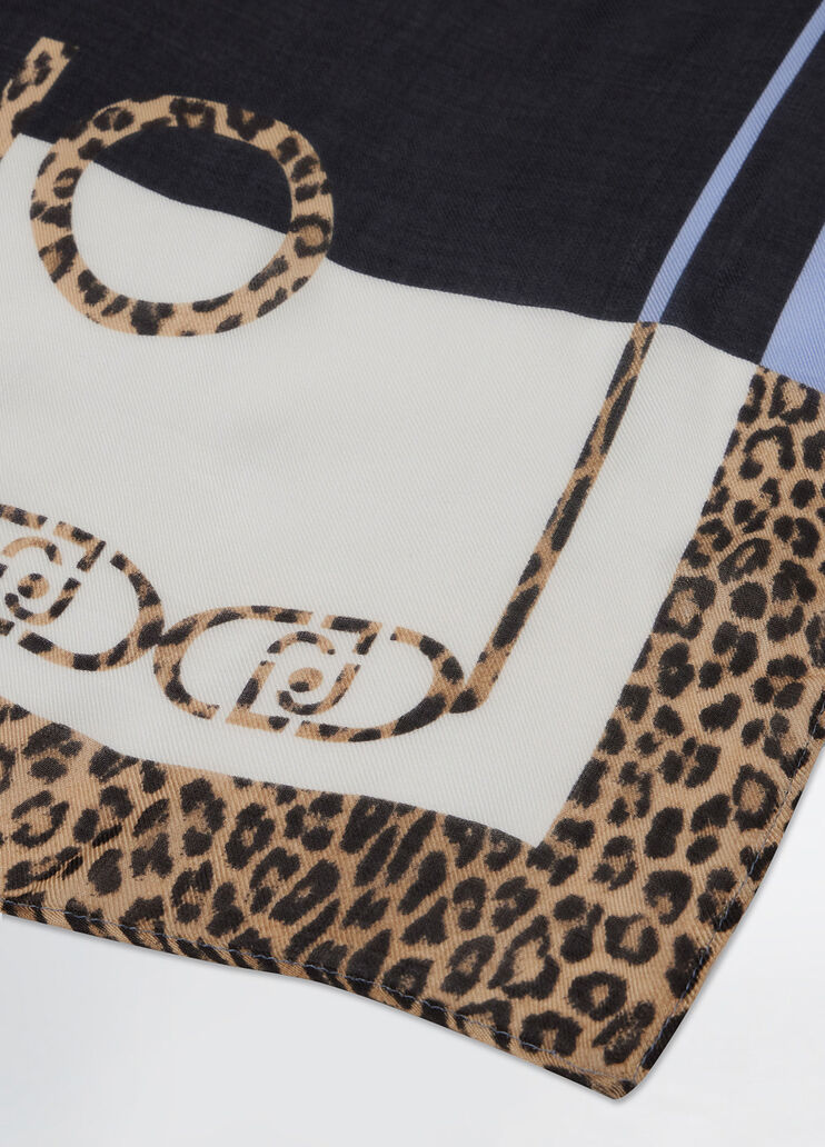 Animal print foulard blue denim Liu Jo - large image number 4 Animal print foulard blue denim Liu Jo - large image number 4