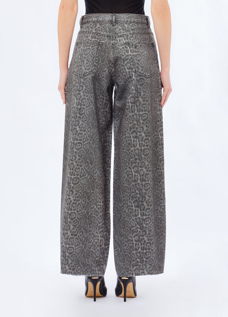 Pantaloni flare con stampa grigio animalier Liu Jo - medium