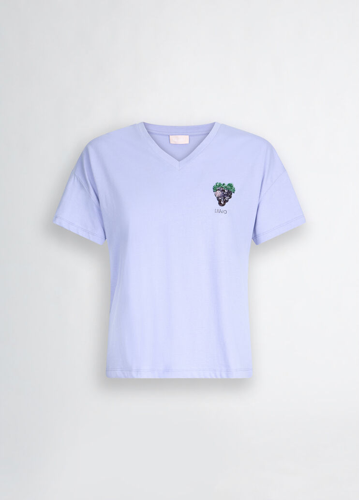 T-shirt with grape lavender Liu Jo - large image number 6 T-shirt with grape lavender Liu Jo - large image number 6