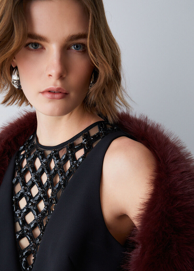 Kurzes Kleid mit Schmuckstickereien schwarz Liu Jo - medium