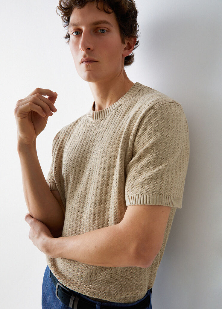 T-shirt in maglia beige Liu Jo - medium