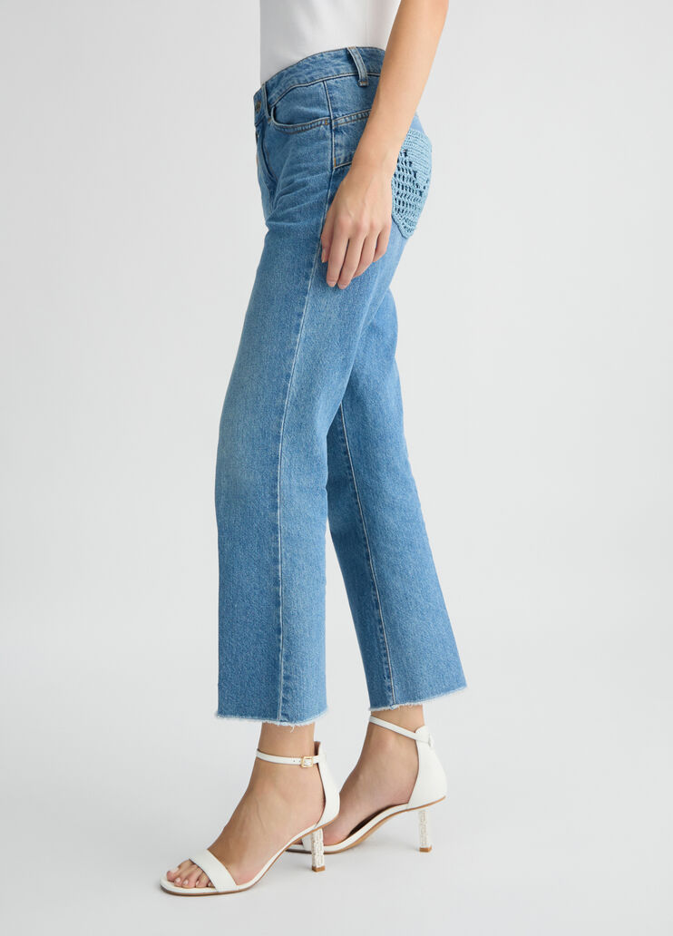 Bootcut jeans with crochet pockets blue denim Liu Jo - large image number 3 Bootcut jeans with crochet pockets blue denim Liu Jo - large image number 3