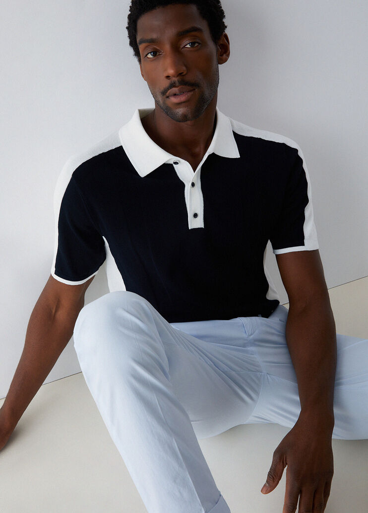 Polo en maille denim fonc&eacute; Liu Jo - medium