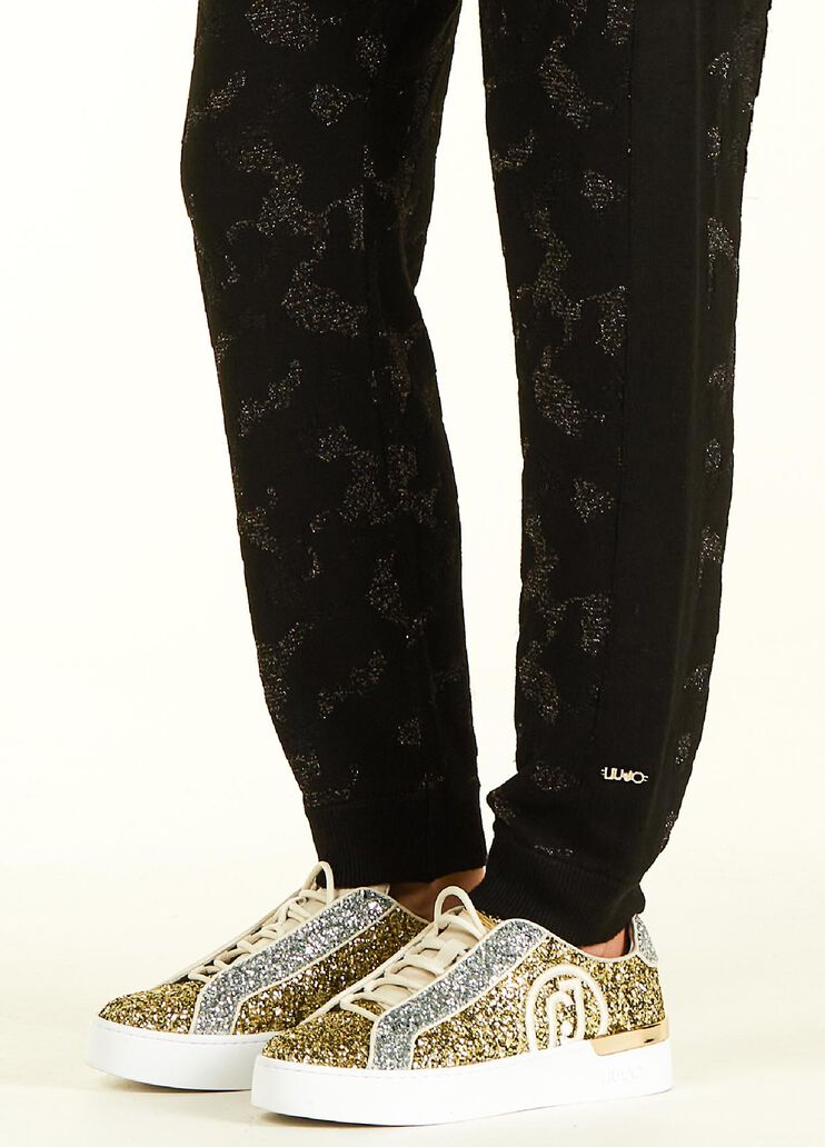 Pantalon camouflage en lurex® noir Liu Jo - large image number 2