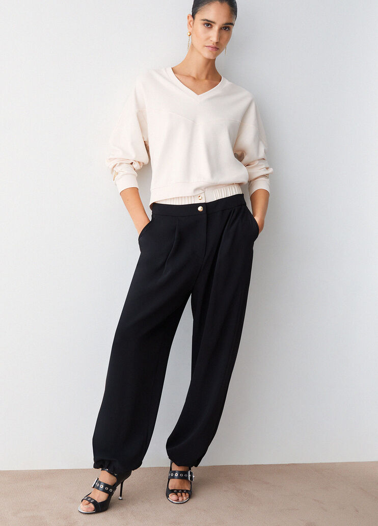 Trousers with double waistband black Liu Jo - medium