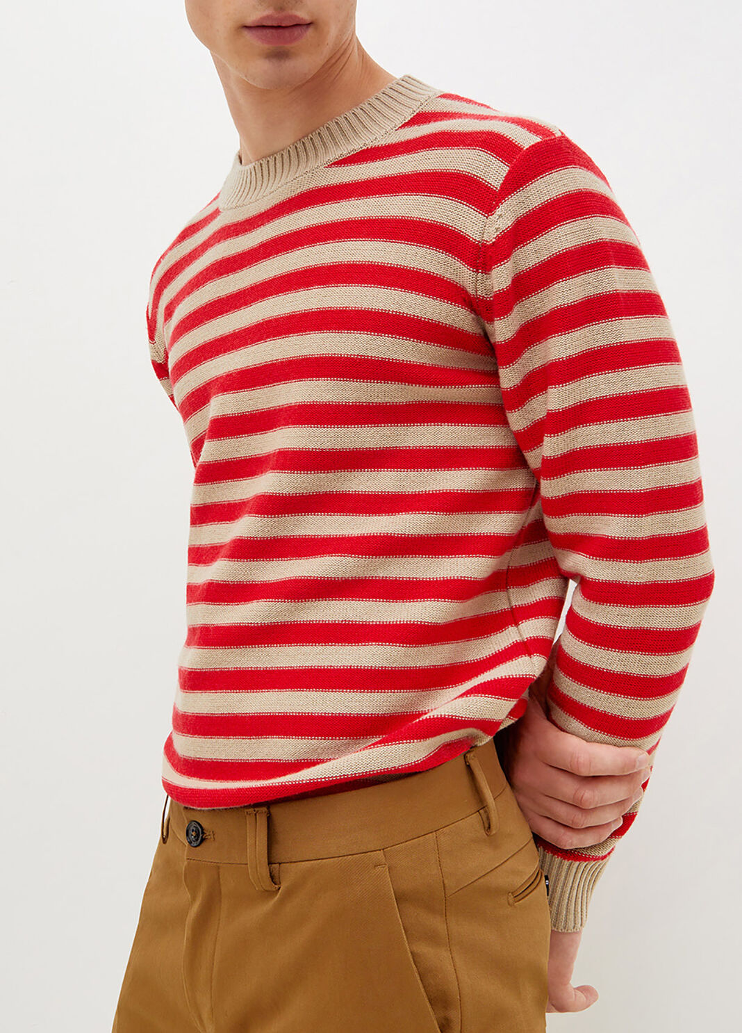 Maglia a righe in lana beige Liu Jo - large image number 0