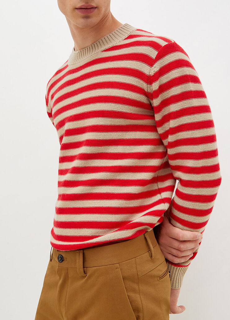 Maglia a righe in lana beige Liu Jo - large image number 0 Maglia a righe in lana beige Liu Jo - large image number 0