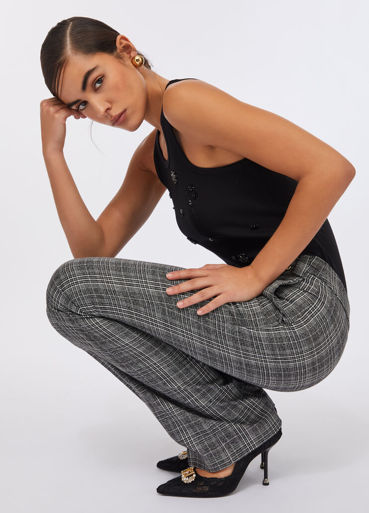 Glen plaid flare trousers glen plaid Liu Jo - large image number 3 Glen plaid flare trousers glen plaid Liu Jo - large image number 3