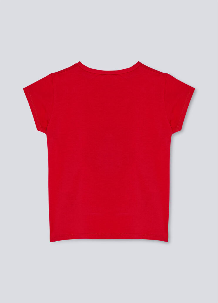T-shirt with print and appliqués red / disco Liu Jo - large image number 1