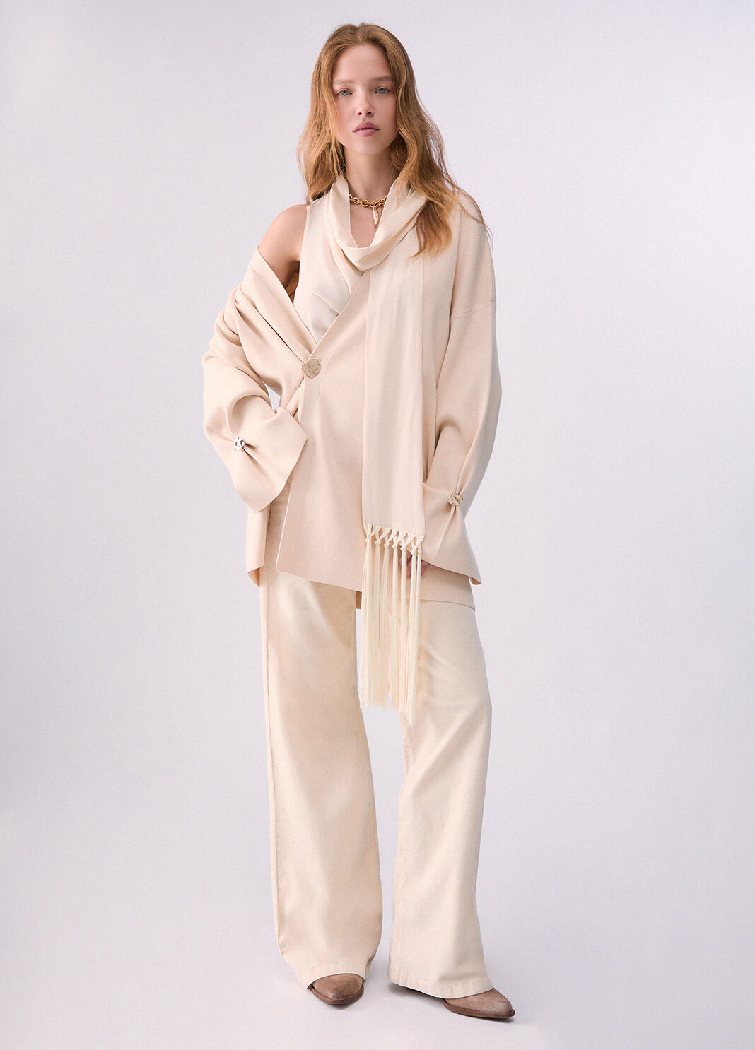 Cardigan with jewel buttons cream Liu Jo - large image number 5