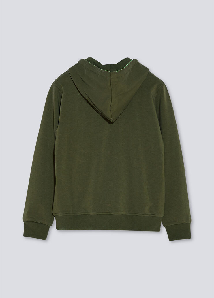 Hooded sweatshirt with zip olive green Liu Jo - large image number 1 Hooded sweatshirt with zip olive green Liu Jo - large image number 1