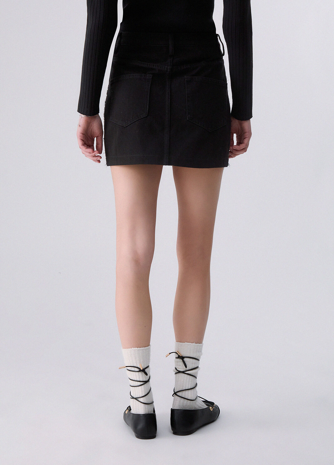 Boucl&eacute; Mini Skirt with Zip black Liu Jo - large image number 1