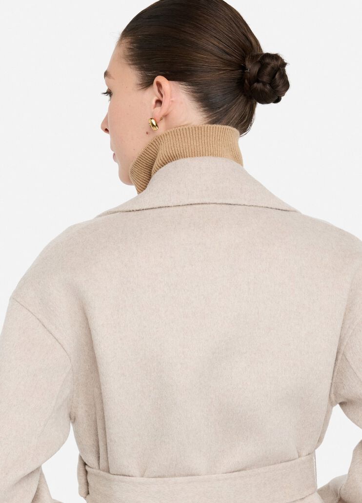 Wool coat with belt beige Liu Jo - large image number 4 Wool coat with belt beige Liu Jo - large image number 4