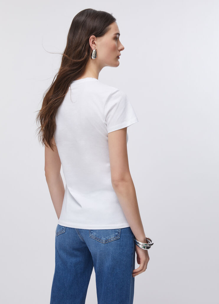 Printed T-shirt with rhinestones white/star Liu Jo - large image number 1