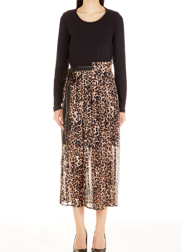 Long pleated dress Black/animalier Liu Jo - large image number 0 Long pleated dress Black/animalier Liu Jo - large image number 0