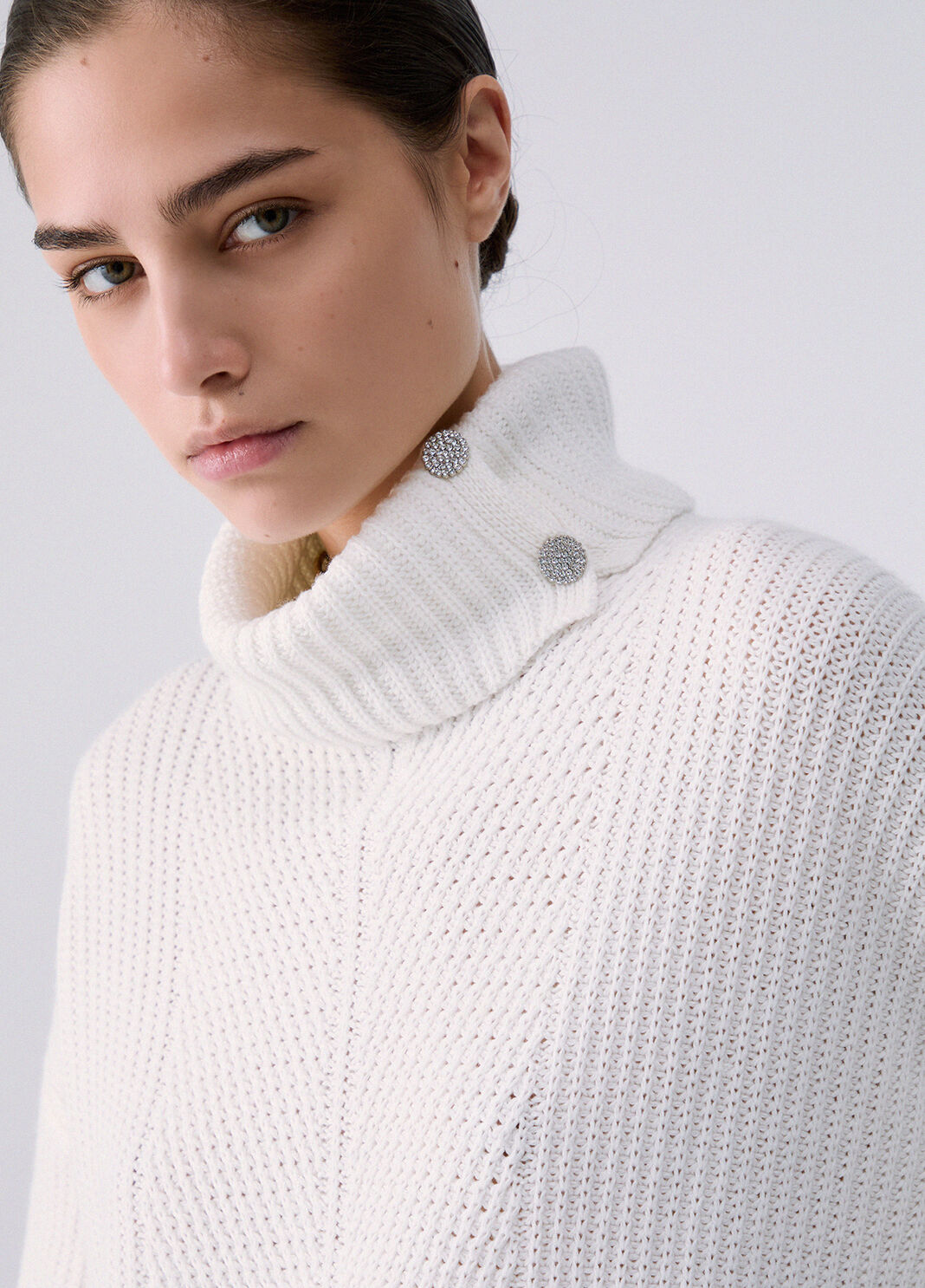 Knit Dress with Jewel Buttons white wool Liu Jo - large image number 4