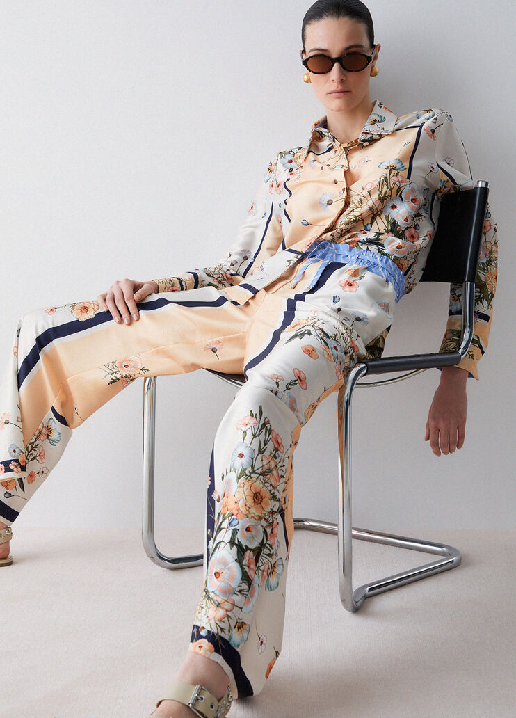 Printed twill trousers orange Liu Jo - medium