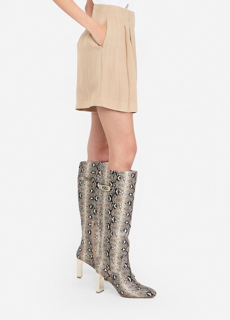 Short avec plis beige Liu Jo - large image number 3 Short avec plis beige Liu Jo - large image number 3