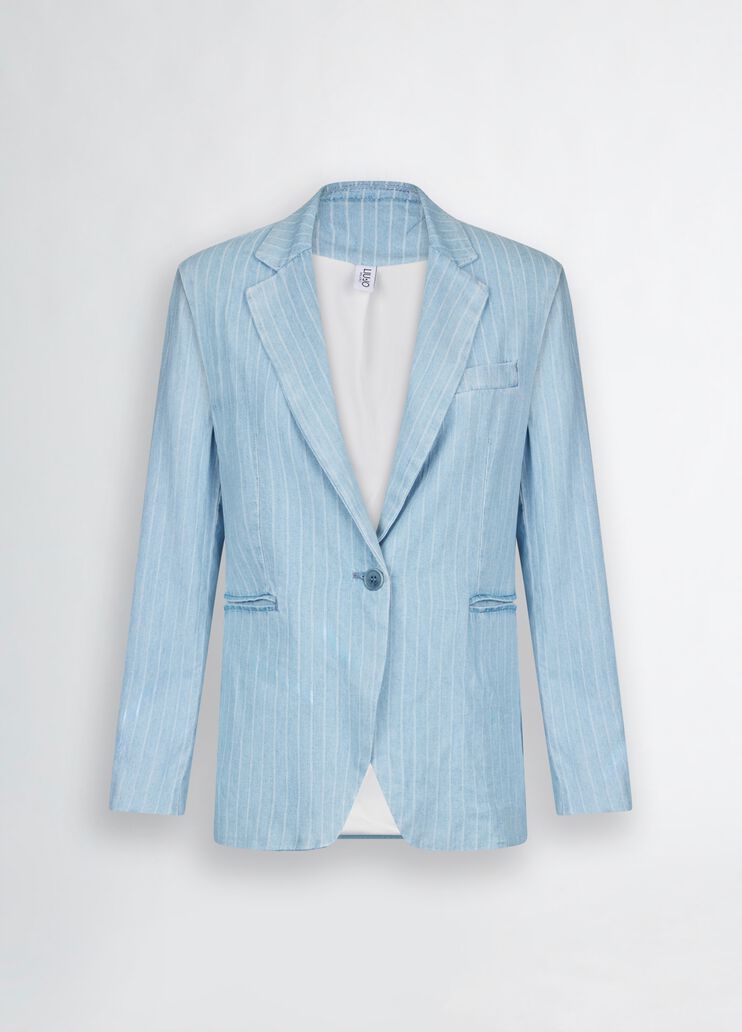 Pinstripe denim blazer light denim Liu Jo - large image number 6 Pinstripe denim blazer light denim Liu Jo - large image number 6