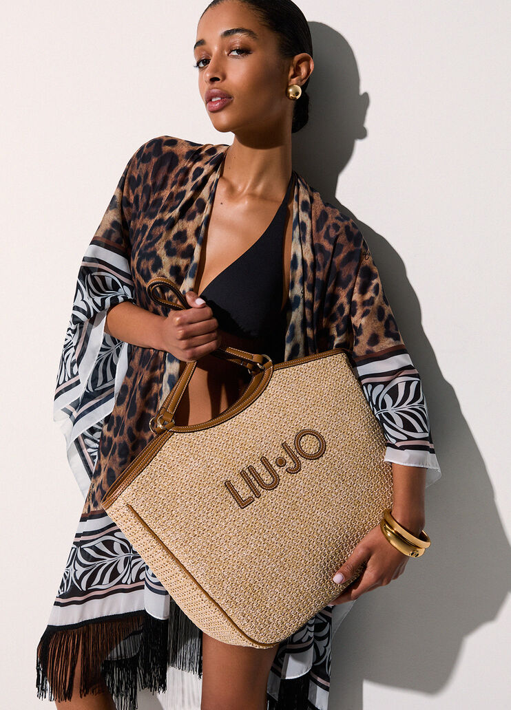 Gro&szlig;e Tote Bag aus Bast Beige Liu Jo - medium