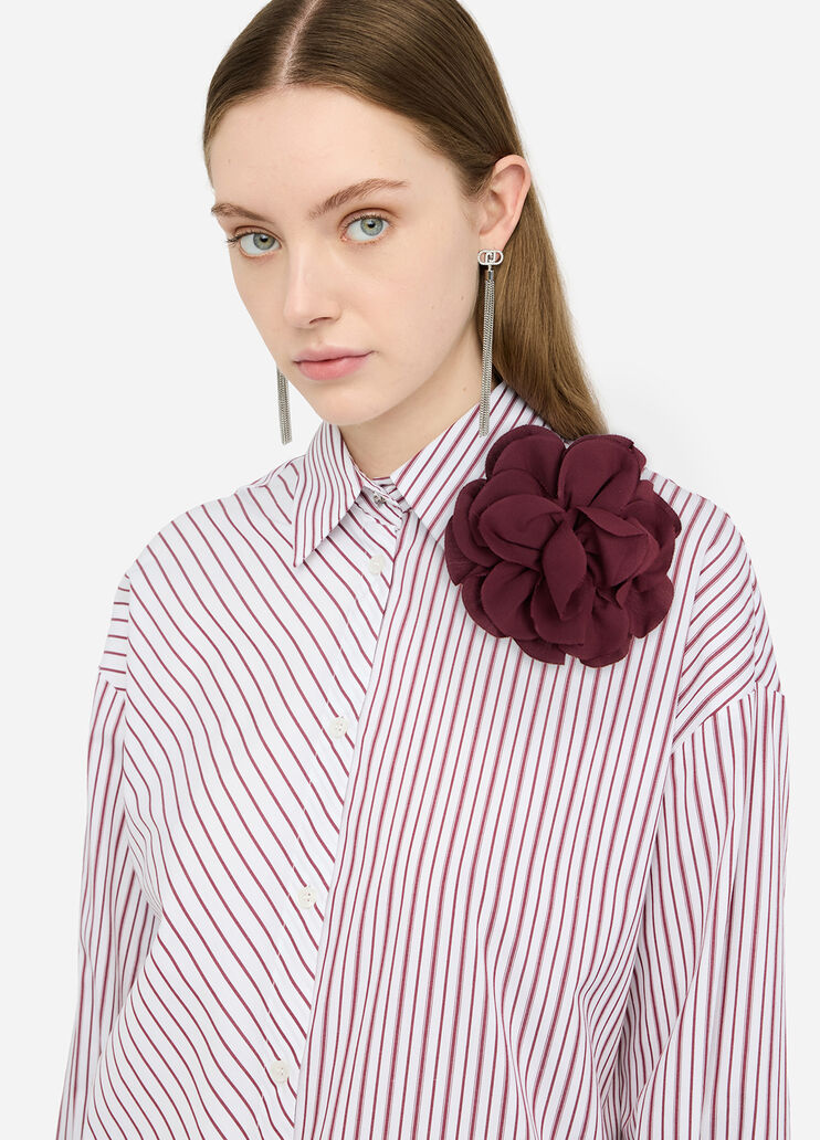 Gestreifte Hemdbluse mit Brosche gestreift Liu Jo - large image number 2 Gestreifte Hemdbluse mit Brosche gestreift Liu Jo - large image number 2