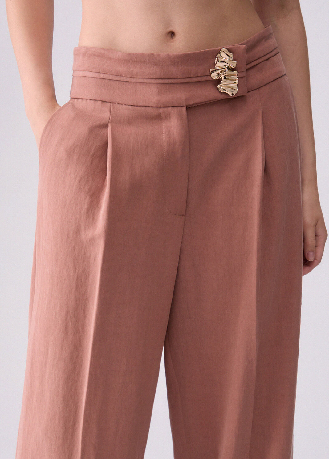Trousers wide in tencel peony Liu Jo - large image number 4