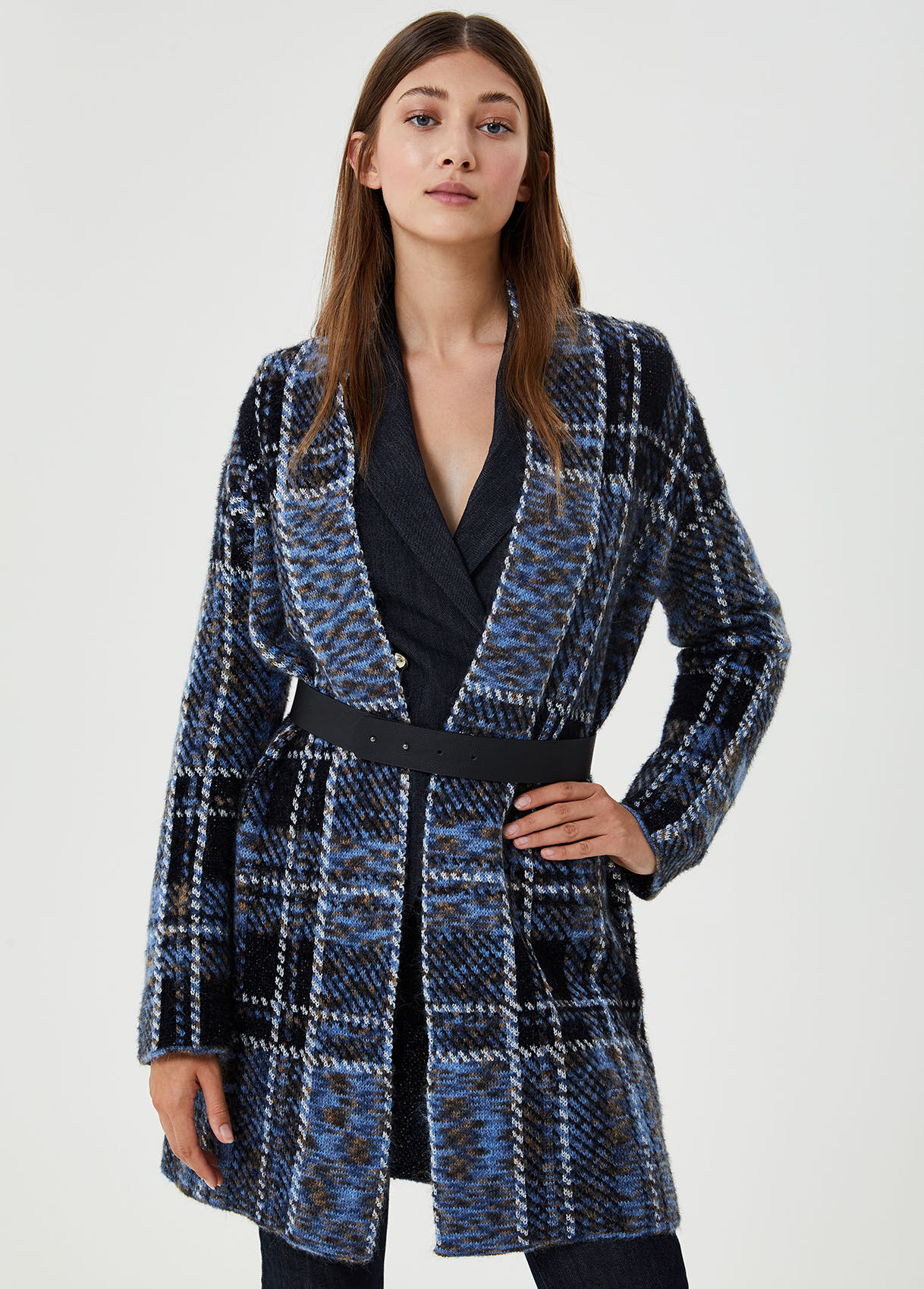 black jacquard coat