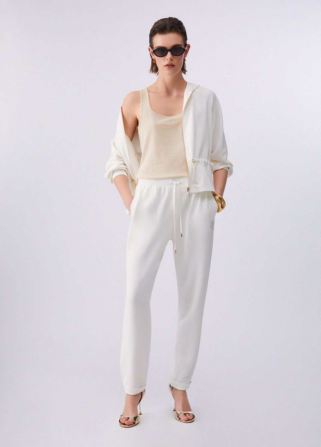 Top with monogram logo champagne Liu Jo - large image number 5