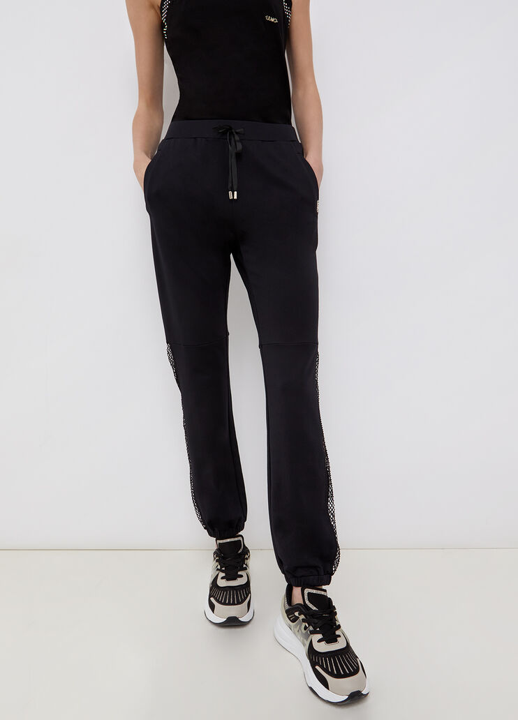 Trousers with mesh inserts black Liu Jo - large image number 0 Trousers with mesh inserts black Liu Jo - large image number 0