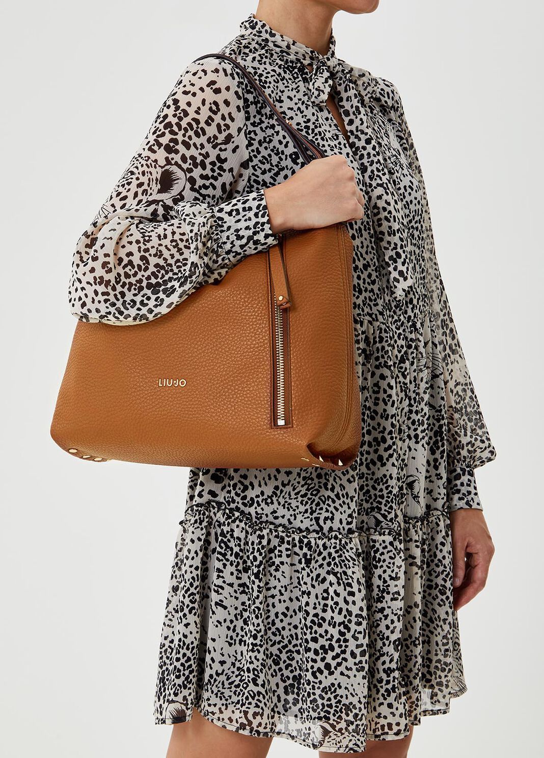 Shoulder bag with studs Brown Liu Jo - large image number 1