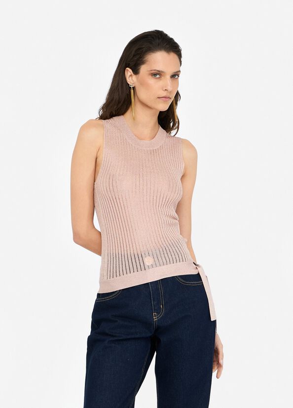 Lurex® knit top light pink Liu Jo - large image number 0