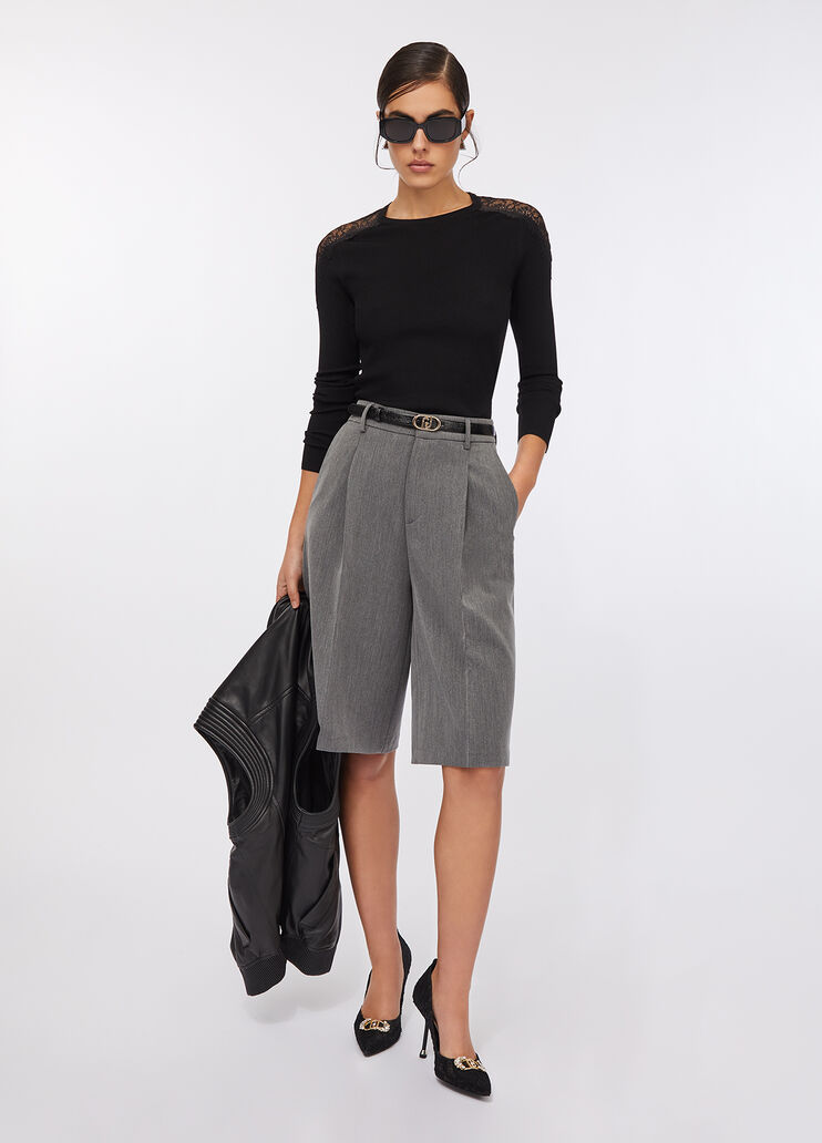 Jumper with lace black Liu Jo - large image number 5