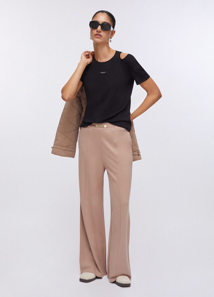Trousers with slit details beige Liu Jo - medium