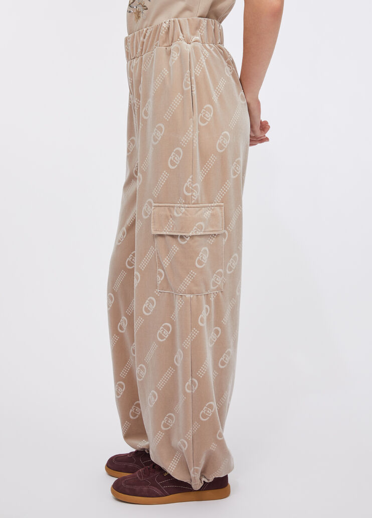 Pantalón de chándal de chenilla con logotipo champán/Liu Jo Liu Jo - large image number 3