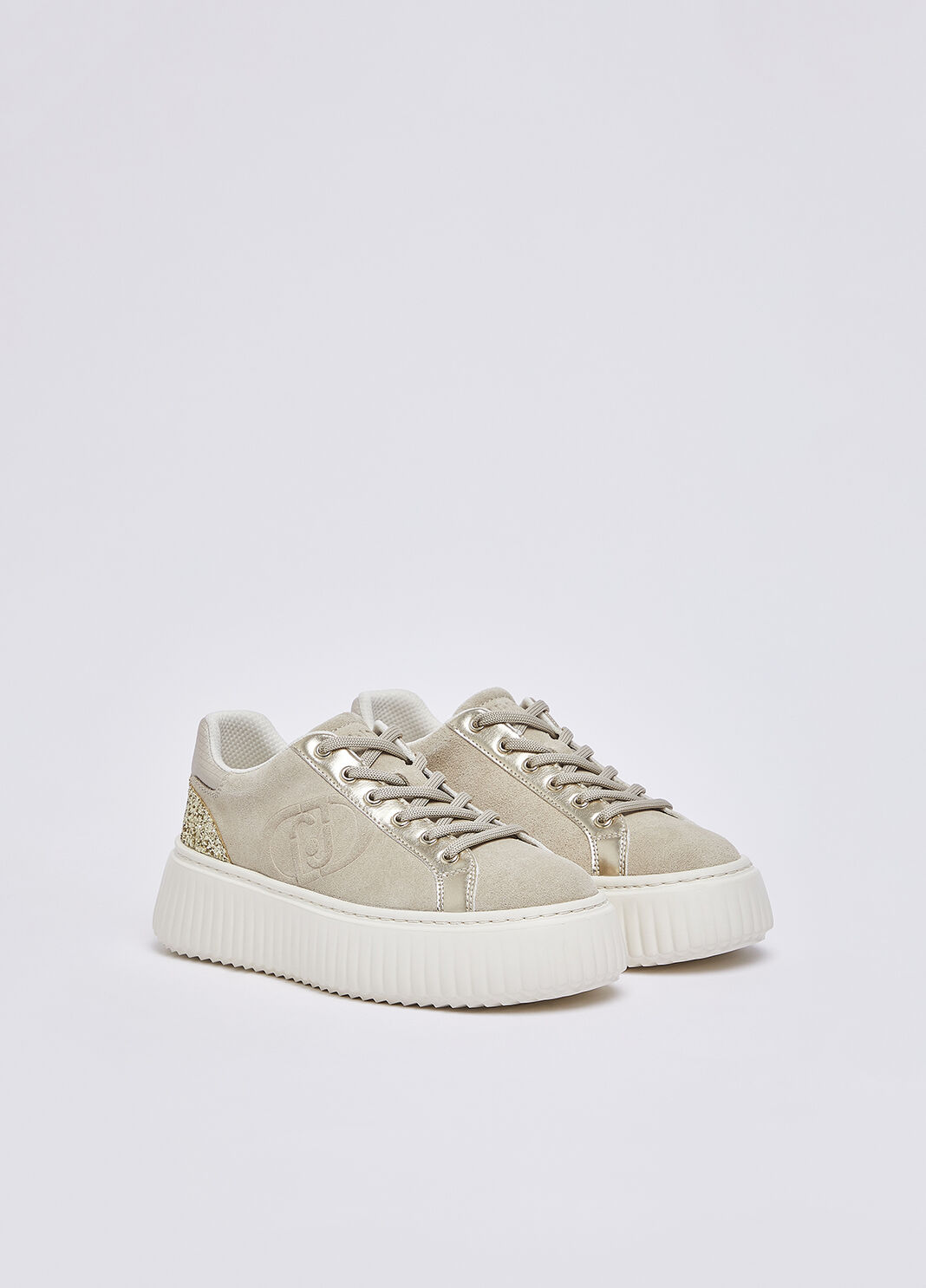 Sneakers en daim avec maxi logo beige Liu Jo - large image number 1