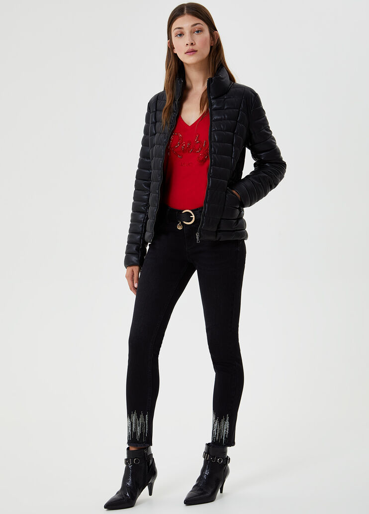 T-shirt with appliqués Cherry Red Liu Jo - large image number 3