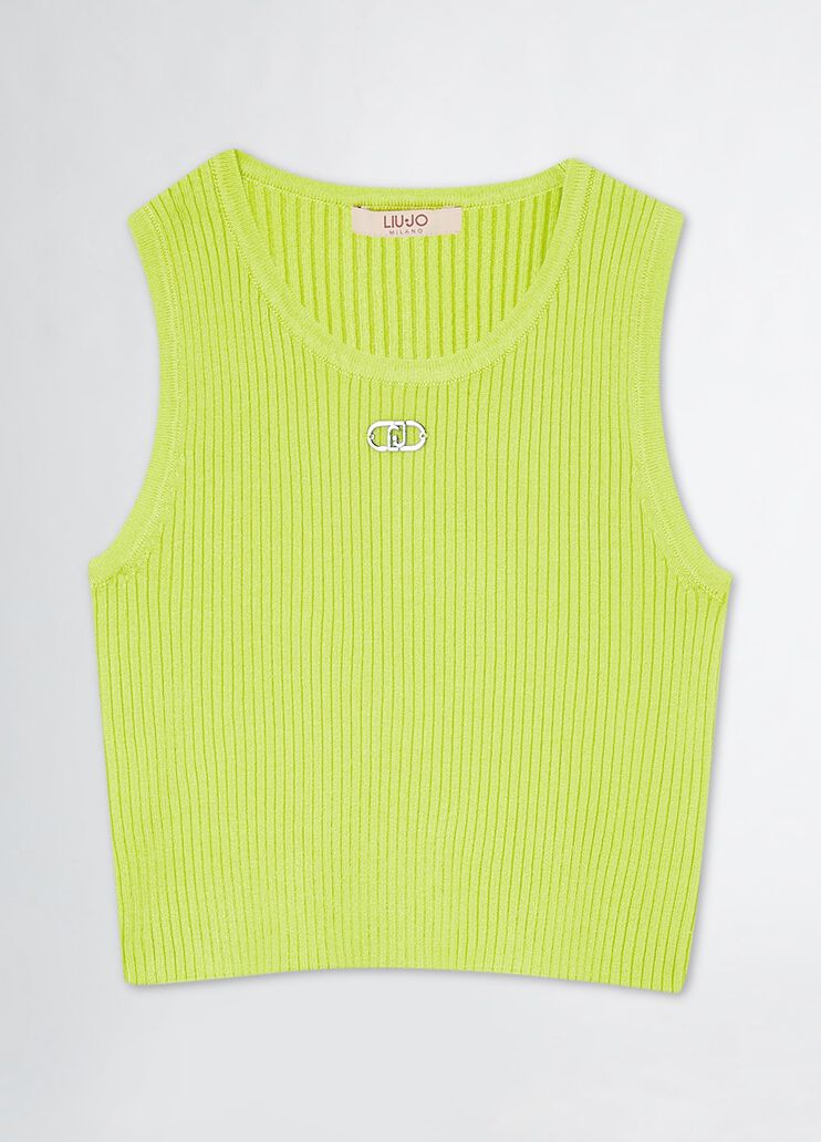 Top with logo yellow Liu Jo - medium