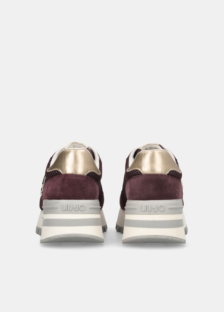 Suede and mesh sneakers bordeaux Liu Jo - large image number 7