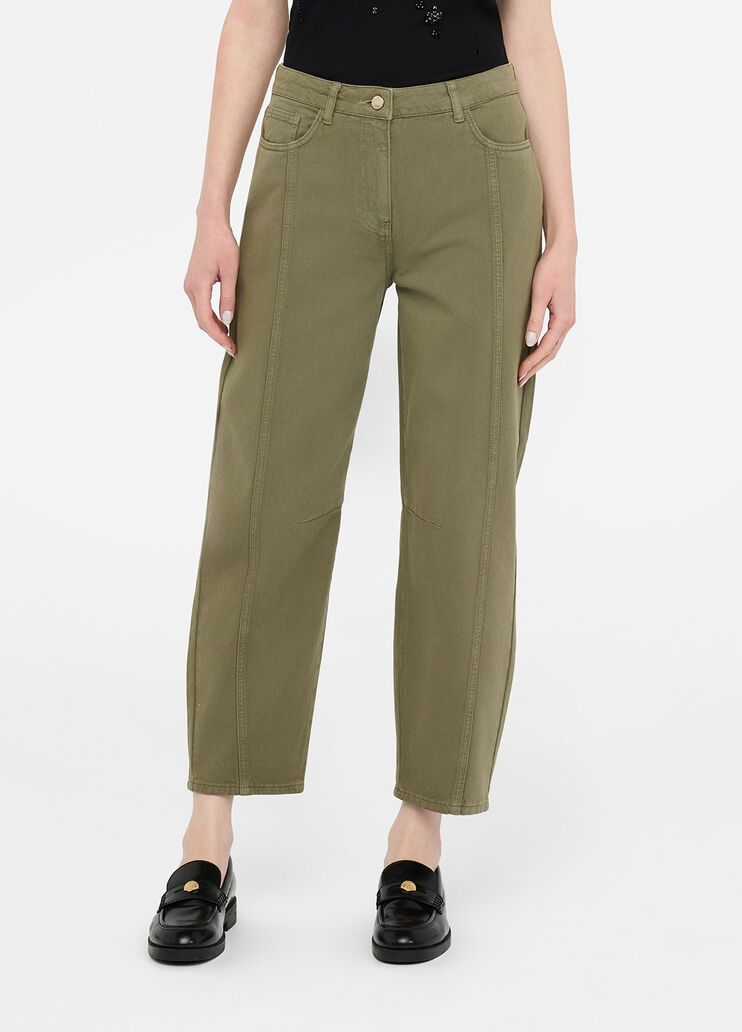 Pantalon droit vert militaire Liu Jo - large image number 0 Pantalon droit vert militaire Liu Jo - large image number 0