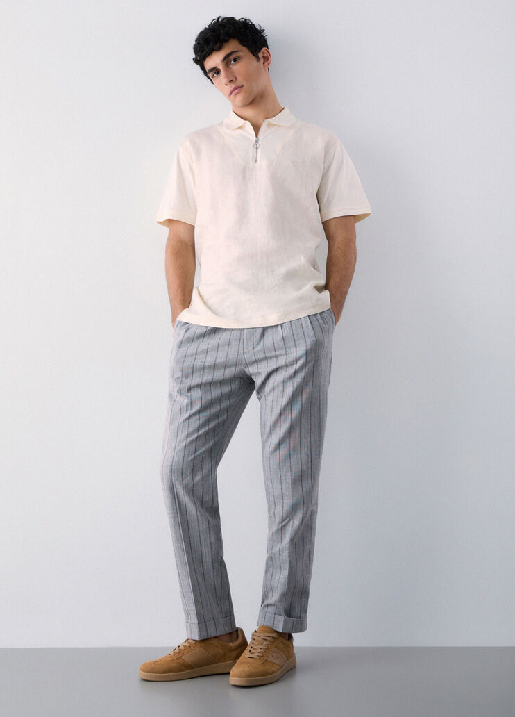 Nadelstreifenhose mit Bundfalten Grau mit Nadelstreifen Liu Jo - medium